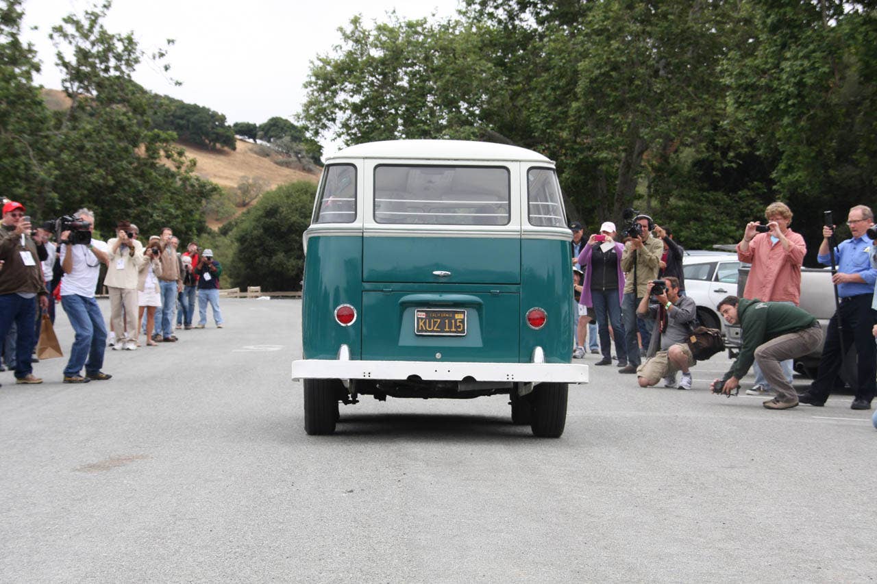 Shortened VW van doing wheelies and stoppies