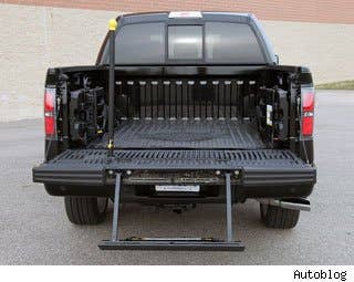 The Harley F-150 also scores points for usefulness. Ford went out of its way to make the back seat of F-150 SuperCrew as commodious as possible, with plenty of room for adults or cargo. If you have a large item that needs to stay away from the elements, simply fold up the seat bottoms and there's room for a couple 50 inch flat-screen TVs. If more space is needed, there's the 5.5-foot bed out back. Our tester even came with an optional bed extender ($250) to allow for items that stretch to the end of the opened tailgate. Another option our tester featured was Ford's Ingenious Step ($375), which is integrated into the tailgate.  Research the Ford F-150 Harley-Davison  Ford F-150 Harley-Davison Photos & Information  Ford F-150 Harley-Davison Best Deals  Ford F-150 Harley-Davison Local Dealer Price Quote
