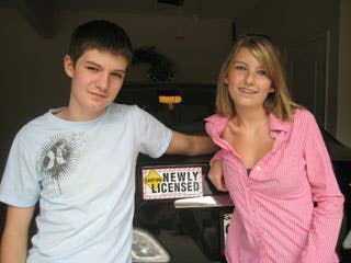 It's not hard to imagine the signs being a nightmare to teens obsessed with what their peers think. But, Kessler, a Kennesaw, Ga., mother of six, says the real horror is out on the highway: thousands of young people killed and injured in traffics every year. Here, Kessler's son Donnie and his friend Kayla stand next to the family car with the safe driving magnet attached.Research More on Teen Driving SafetyMom Develops Safe "Teen Driving" SignCar SafetySafest Used Cars For Teens