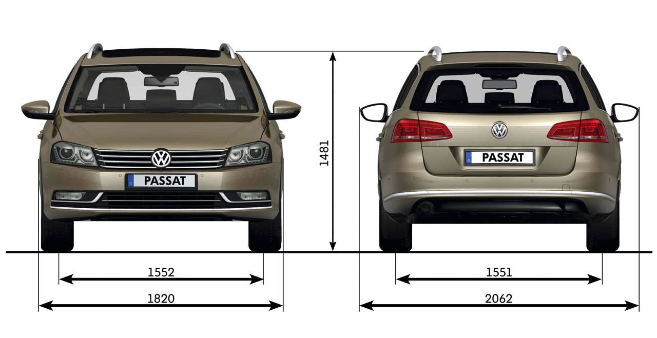 2011 Volkswagen Passat Wagon dimensions