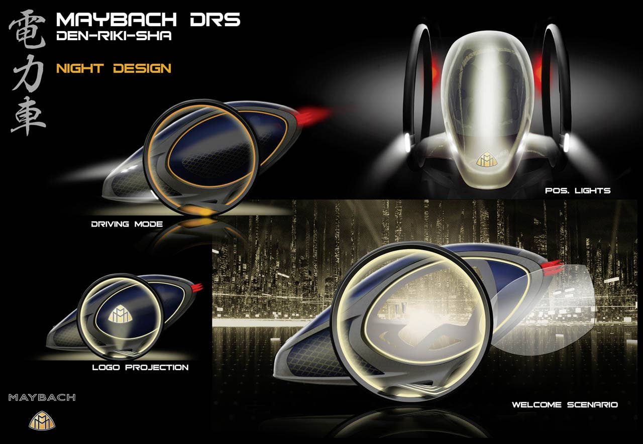 Die Maybach DRS Den-Riki-Sha verbindet eine ultraleichte Konstruktion mit einzigartig luxurisem Exterieur und Interieur. The Maybach DRS "Den-Riki-Sha" combines ultra-lightweight design with a singularly luxurious exterior and interior