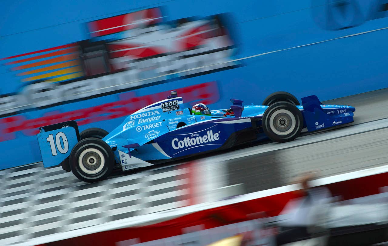 ST. PETERSBURG, FL - MARCH 29:  Dario Franchitti of Scotland driver of the #10 Cottonelle Target Chip Ganasi Racing Dallara Honda during the IndyCar Series Honda Grand Prix of St.Petersburg on March 29, 2010 on the streets of St. Petersburg, Florida. (Photo by Robert Laberge/Getty Images) *** Local Caption *** Dario Franchitti