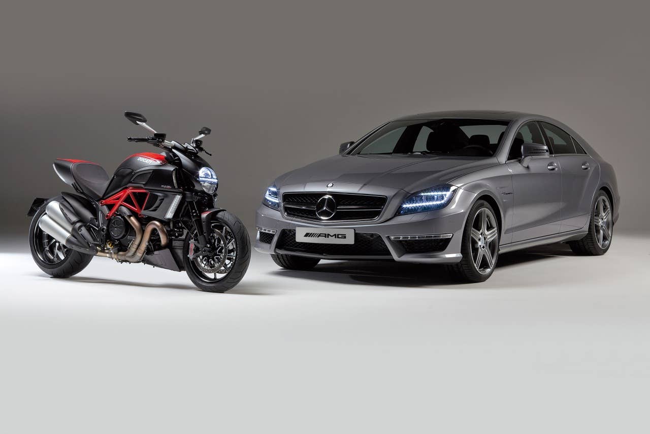 Ducati Diavel posing with AMG