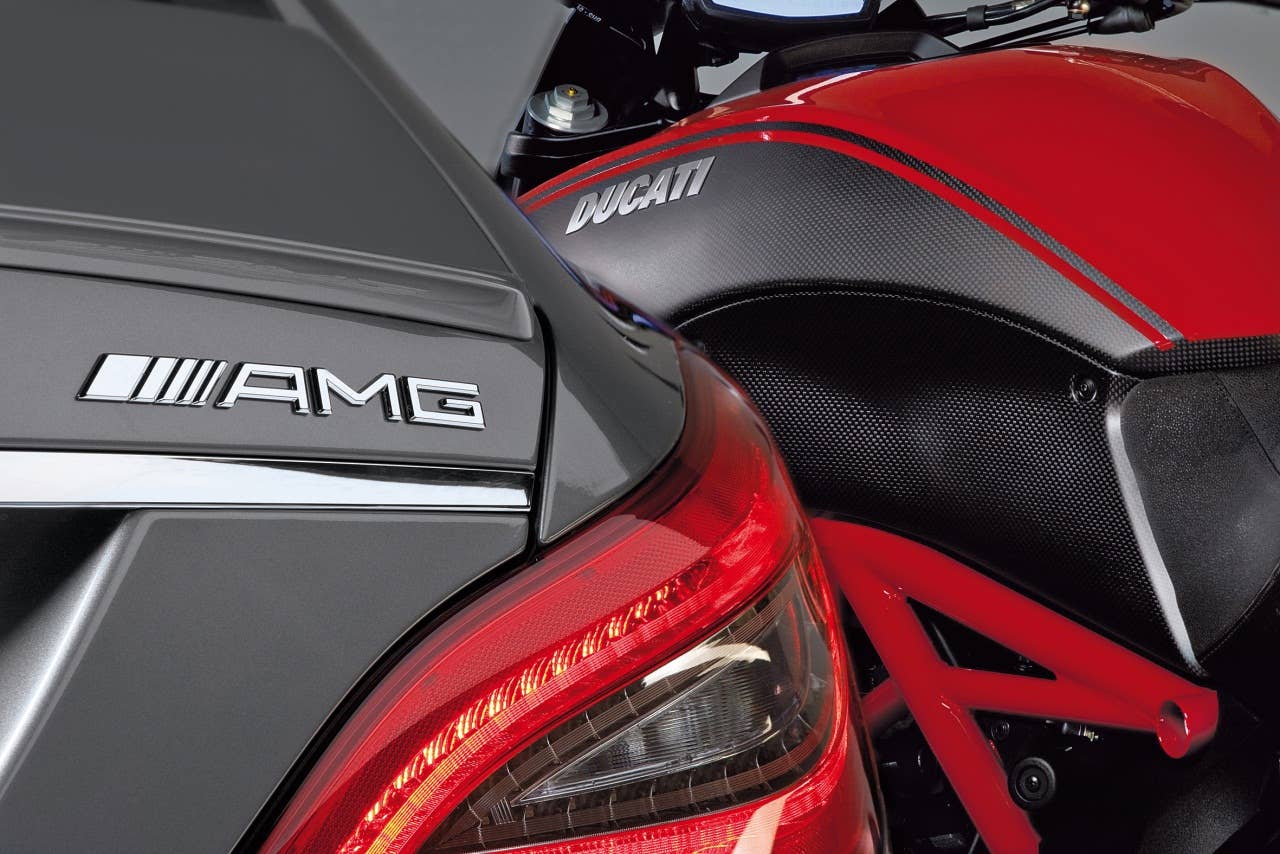 Ducati Diavel posing with AMG