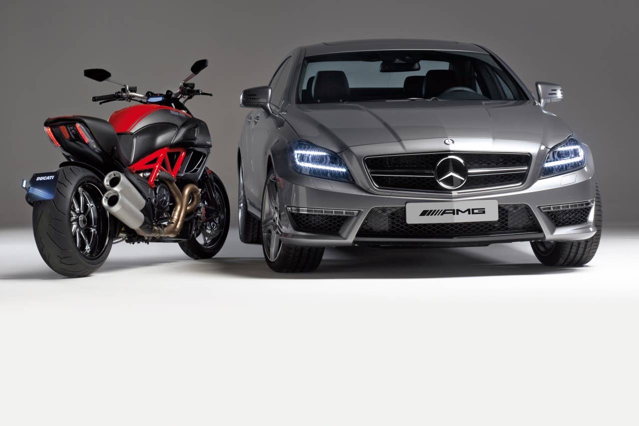 Ducati Diavel posing with AMG