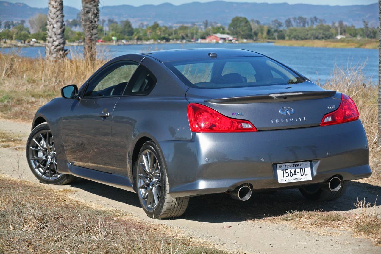 2011 Infiniti IPL G Coupe, rear 3/4 view