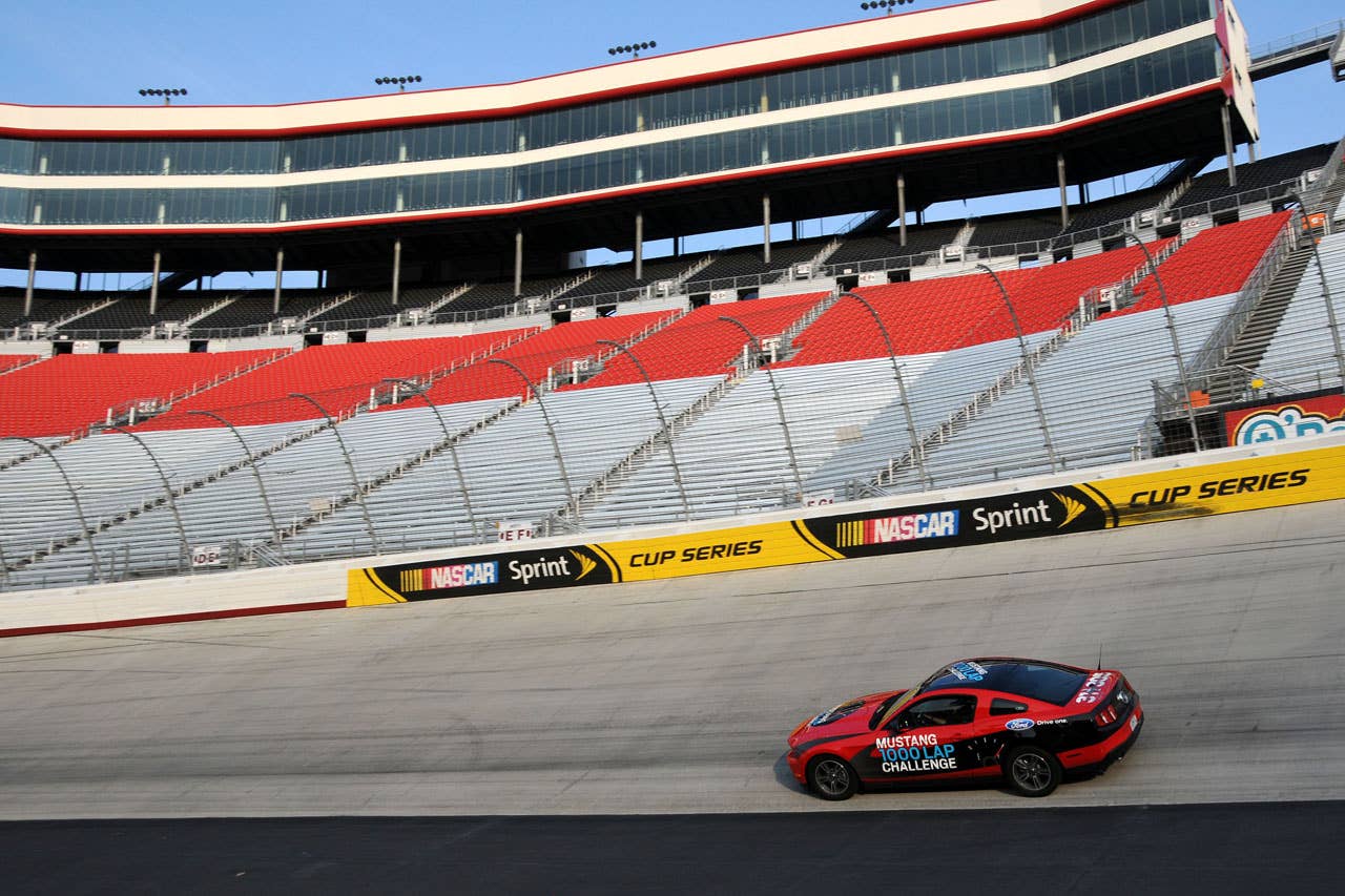 06/23/10 Bristol, Tn.  The stock 2011 Ford Mustang V6 doing laps during the Ford Mustang 1000 Lap Challenge at Bristol Motor Speedway.  2010, Paul Webb