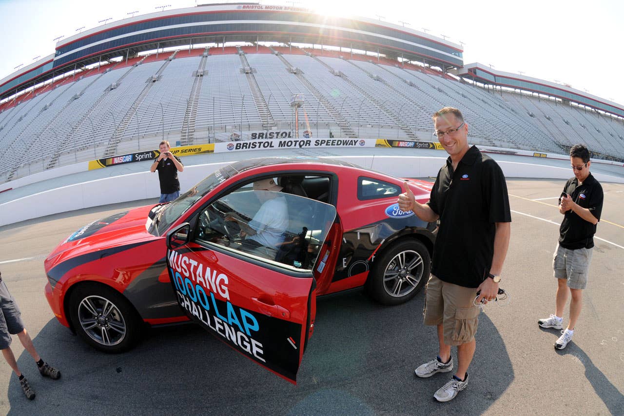 06/23/10 Bristol, Tn.  Ford Mustang engineer Jonathan Mehl prepares for his first stint in the Ford Mustang 1000 Lap  Challenge.  2010, Paul Webb