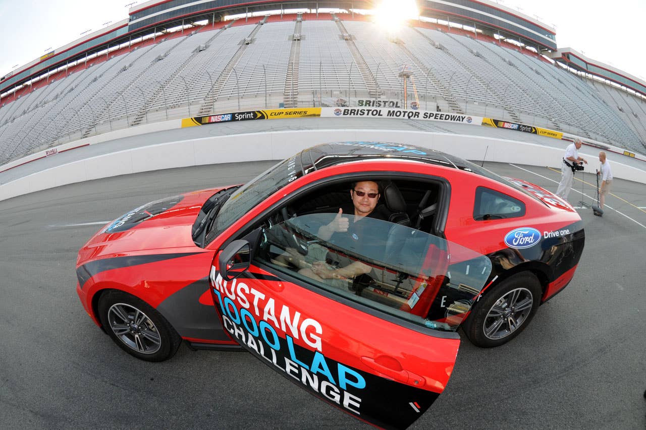 06/23/10 Bristol, Tn.   Ford Mustang engineer Seong Park about to take the 2011 Ford Mustang V6 for it's second stint of the day.  2010, Paul Webb