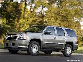 MSRP: $50,045 - $52,855Invoice: $46,542 - $49,155Fuel Economy: 22 mpg Hwy/21 mpg CityThe GMC Yukon Hybrid is a four-door, family-oriented SUV offering improved gas mileage. The Hybrid is able to accelerate using only the electric motor, unlike other large hybrid vehicles.More on this Hybrid SUV2008 GMC Yukon Hybrid InformationCompare the 2008 GMC Yukon HybridFree 2008 GMC Yukon Hybrid Price Quote