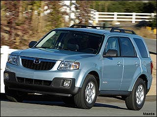 MSRP: $25,310 - $29,570Invoice: $23,680 - $27,653Fuel Economy: 30 mpg Hwy/34 mpg CityThe new 2008 Mazda Tribute Hybrid is Mazda's latest addition to their lineup. The Tribute's hybrid drivetrain generates 155 net horsepower and is controlled by a continuously variable automatic transmission.More on this Hybrid SUV2008 Mazda Tribute Hybrid InformationCompare 2008 Mazda Tribute HybridFree 2008 Mazda Tribute Hybrid Price Quote