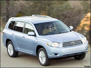 MSRP: $33,700 - $39,950Invoice: $30,330 - $35,754Fuel Economy: 25 mpg Hwy/27 mpg CityThe 2008 Highlander Hybrid is almost identical to the popular Highlander SUV. The vehicle is powered by high-torque electric drive motor-generators and a 209-hp, 3.3-liter V6 engine paired with an electronically controlled CVT transmission.More on this Hybrid SUV2008 Toyota Highlander Hybrid InformationCompare the 2008 Toyota Highlander HybridFree 2008 Toyota Highlander Hybrid Price Quote