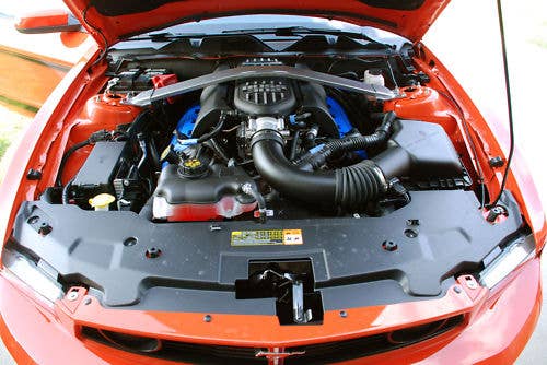 2012 Ford Mustang Boss 302 number 0001 engine bay