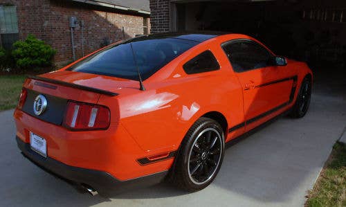 2012 Ford Mustang Boss 302 number 0001 rear 3/4