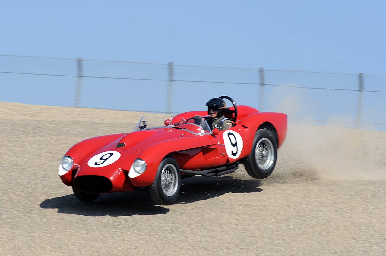 Monterey 2009: Ferrari 250 TR gets airborne, makes friends with tire wall - Photo by Drew Phillips