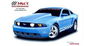 This 2010 Mustang GT is unmistakably built for the quarter-mile drag strip, with low elapsed times in mind. From the functional hood to the rear wing, its aggressive wheels, tires, exhaust and custom-designed Paul's High Performance products are all specifically tuned for maximum performance. Following in the Paul's High Performance tradition, this GT screams "Record breaker!" while showing off Mustang's impressive new body styling, which is way ahead of the competition.