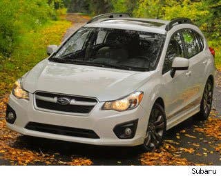 MSRP: $17,995 Invoice: $17,198 Fuel Economy: 25 mpg City, 33 mpg Highway  Not too sexy, but so darn reliable and capable that it has to make out list of recommended hatches. We especially like the choice of the Impreza for parents buying graduation presents for their college-bound kids.  All new for the 2012 model year, the Impreza has been refined inside without losing any of its rugged reliability. The standard all-wheel-drive system in Subarus means that the car will serve anyone well, but especially the teen driver heading back to a New England or Great Lakes colleges where snows and icy roads can develop at any time.  Research the Subaru Impreza Subaru Impreza Photos & Information Subaru Impreza Specs Subaru Impreza Local Dealer Price Quote