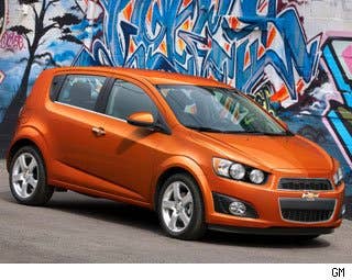 MSRP: $14,800 Invoice: $14,430 Fuel Economy: 26 mpg City, 35 mpg Highway  Seldom has a company replaced a vehicle no one particularly loved with one that almost everyone seems to like as has been done in the case of the Chevy Sonic.  The Sonic replaced the dreaded Aveo in the Chevy lineup, and we couldn't be more pleased. Not only do we very much like the interior upgrades from the Aveo, but the tuning of the 1.8 liter 4 cylinder engine in the Sonic is a winner with us as well.  Starting price of less than $15,000 makes it one of the least expensive of the hatches we are recommending.  The fuel economy of 26/35 is good, but could be better if Chevy could trim a bit of weight and maybe go down on the displacement of the engine. Honda gets along with a 1.5 liter. How about it Chevy?  Research the Chevrolet Sonic Chevrolet Sonic Photos & Information Chevrolet Sonic Specs Chevrolet Sonic Local Dealer Price Quote