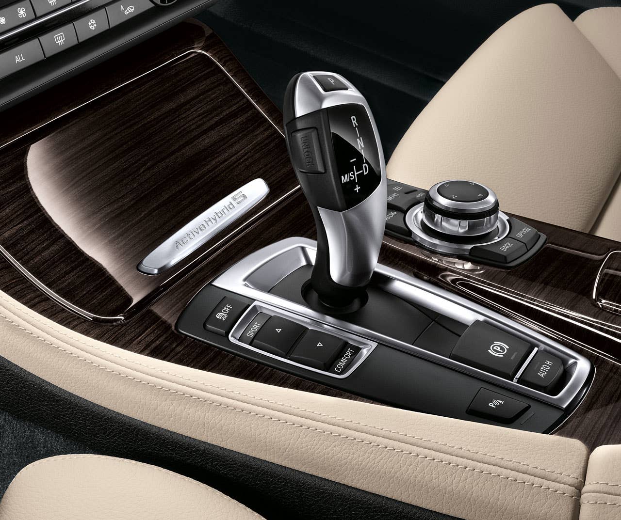 2012 BMW ActiveHybrid 5 eight-speed automatic shifter