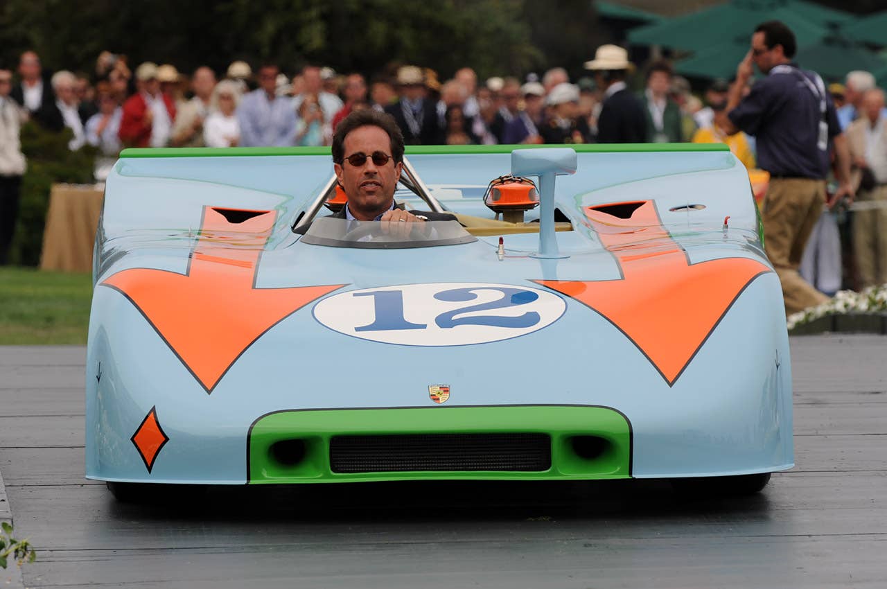 Jerry Seinfeld driving his award-winning Porsche 908/03 Spyder