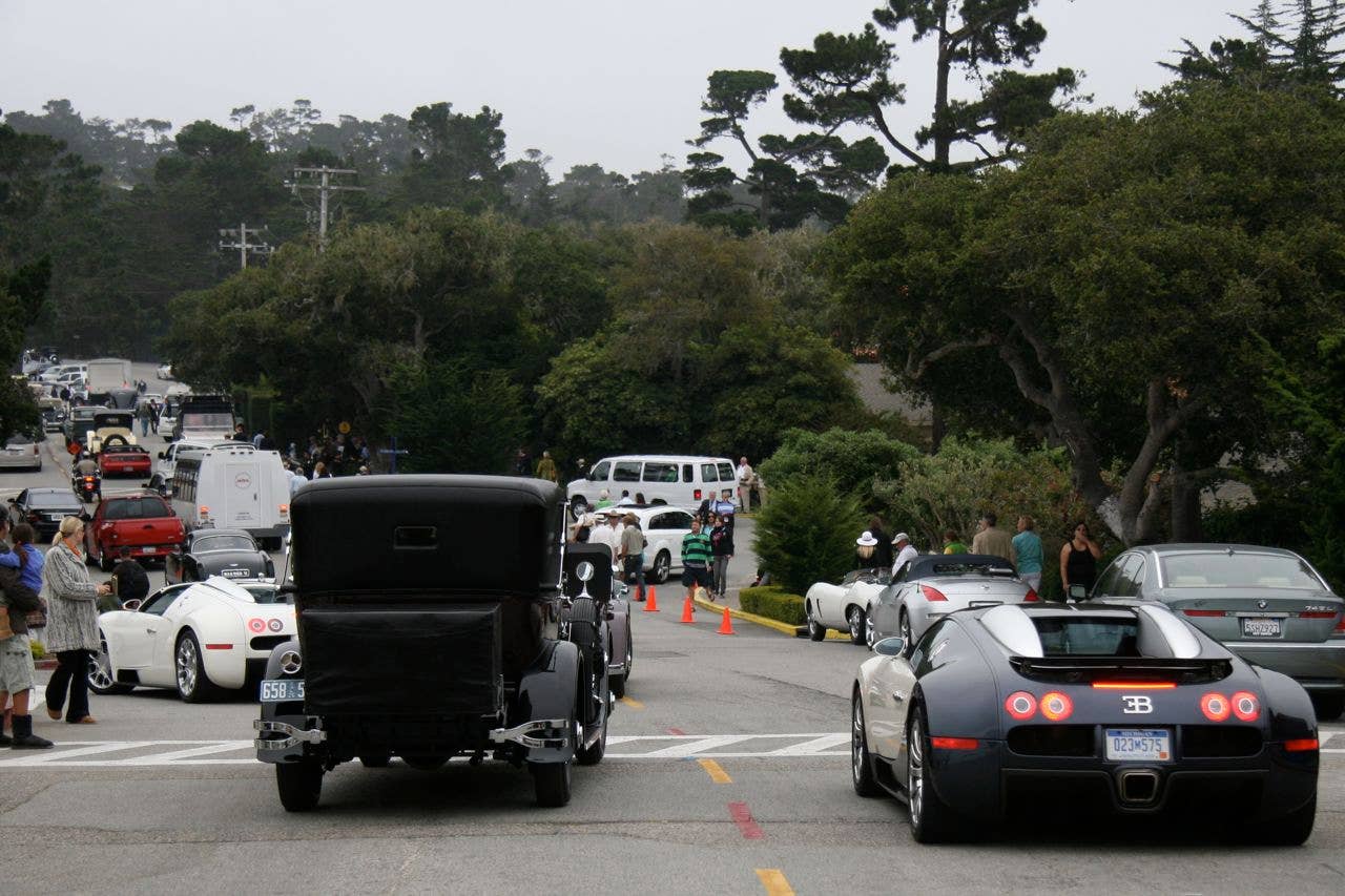 Traffic jam leaving Pebble