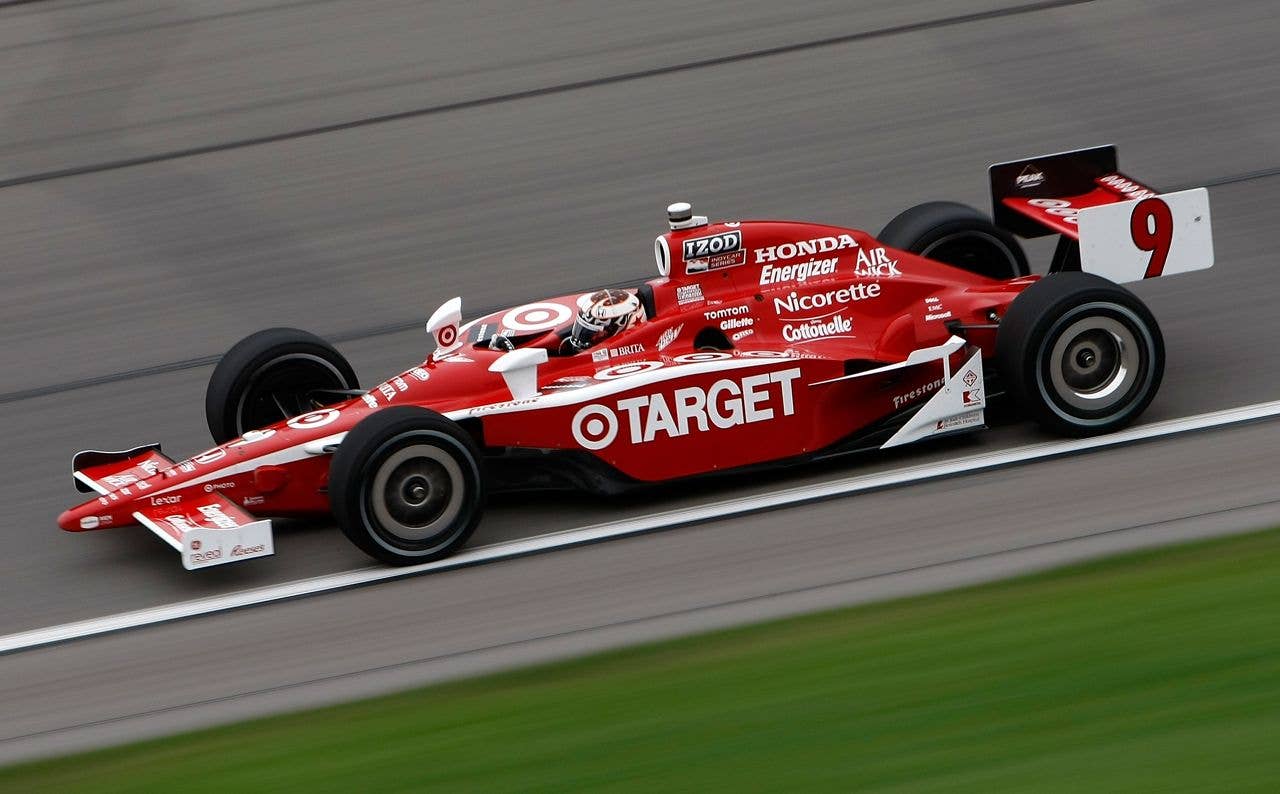 during the  Indy Car Series Road Runner Turbo Indy 300 on May 1, 2010 at Kansas Speedway in Kansas City, Kansas.