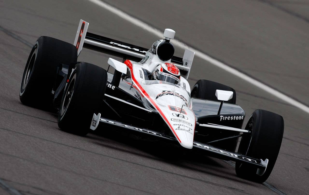 during practice for the  Indy Car Series Road Runner Turbo Indy 300 on April 30, 2010 at Kansas Speedway in Kansas City, Kansas.