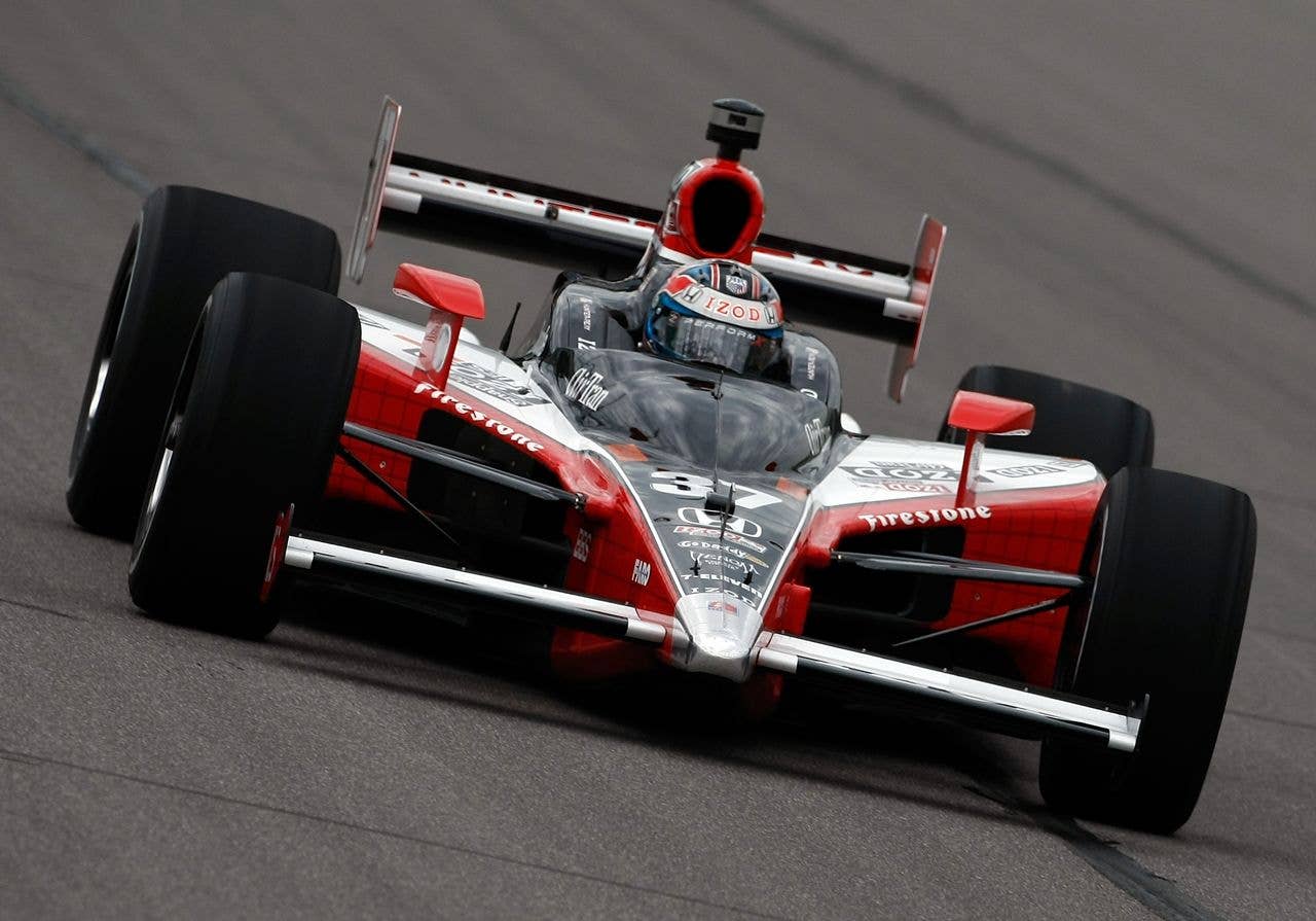 during practice for the  Indy Car Series Road Runner Turbo Indy 300 on April 30, 2010 at Kansas Speedway in Kansas City, Kansas.