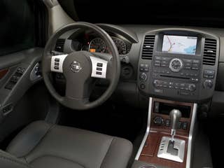 MSRP: $27,210 - $40,210 Invoice: $25,499 - $37,238 Fuel Economy: 22 mpg Hwy, 15 mpg City The Nissan Pathfinder is equipped with a 4.0-liter V6 engine that produces 266-hp. A 5.6-liter 310-hp V8 is available on the four-wheel drive version. Both engines are mated to a five-speed automatic transmission. The Pathfinder seats seven and includes such safety features as active head restraints, anti-lock brakes, electronic stability control and tire pressure monitoring.Research the Nissan PathfinderNissan Pathfinder OverviewNissan Pathfinder PhotosFree Nissan Pathfinder Price Quote