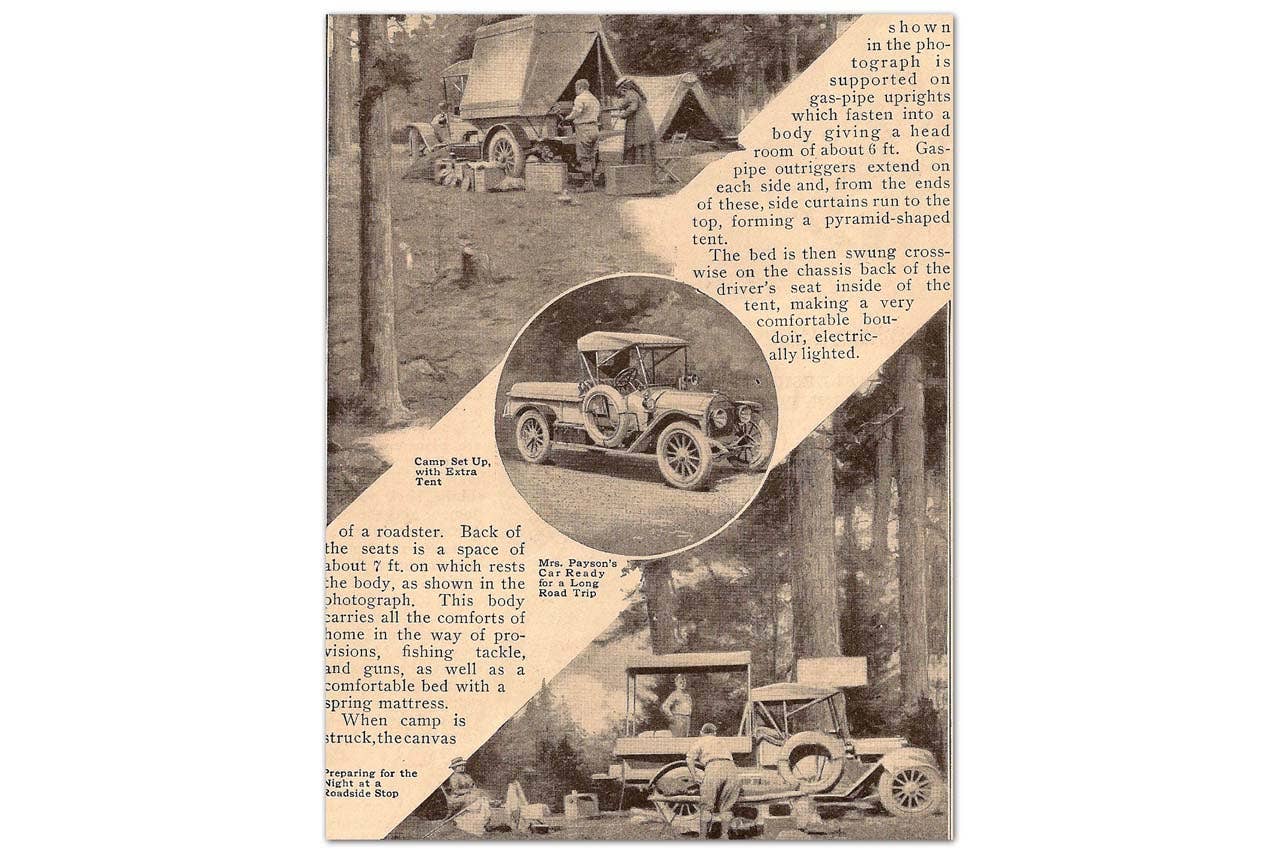 Popular Mechanics ad for Pop-Up Camper, circa 1910