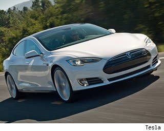 In odd it-only-makes-sense-on-Wall-Street news, shares of electric carmakerTesla recently went up after it reported a dismal third quarter. It had a net loss of $110 million that quarter, bringing its year-to-date net loss to $306.2 million.  But those losses were less than what Wall Street analysts predicted, so traders bought more shares. Go figure. Given that, we can start to really understand how Wall Street sunk us into financial ruin in 2008.  Tesla does show some promise. Its newModel S sedan appears to be selling well. The automaker plans to ramp up production to make 400 per week in December, which is a lot for the startup company and way up from the 100 a week it produced in September. People seem to like the cars, and they don't seem to catch on fire like the Fisker cars.  But how long can one company go losing hundreds of millions of dollars in a year? The smart money says founder Elon Musk doesn;t care that much any more, and figures either Toyota or Mercedes-Benz will buy the company's technology out when things get too financially dicey.  It also may be time for Musk to go focus on his other hobby, heading into space.