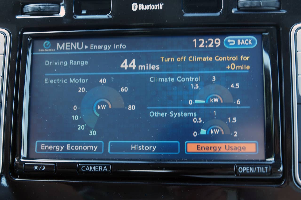2013 Nissan Leaf energy info display