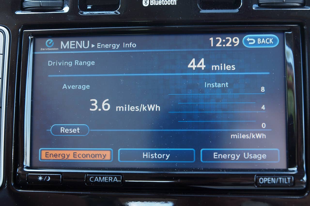 2013 Nissan Leaf energy info display