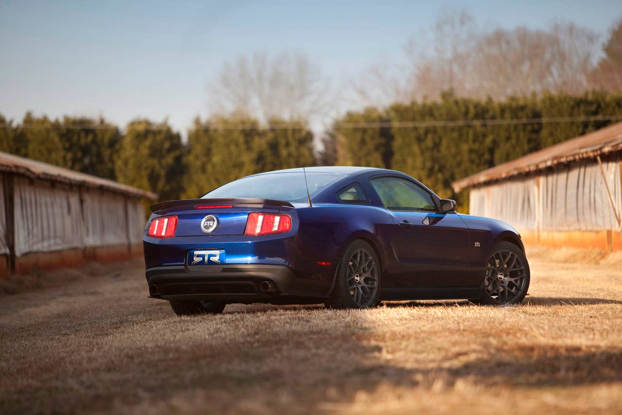 2011 Mustang RTR package: Mustang RTR, a new dealer-installed package for the 2011 Ford Mustang, delivers performance and appearance upgrades for spirited driving. The package was introduced by Vaughn Gittin Jr., driver of the Monster Energy/Falken Tire 2011 Mustang GT in the Formula Drift series. (06/11/2010)