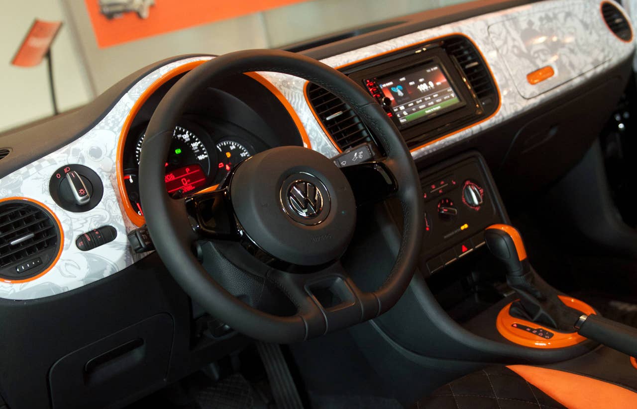 A "tricked-out" Geek Squad Geekmobile, featuring interior and exterior modifications by West Coast Customs, was delivered Friday, Dec. 7, 2012 in Brooks, Ky., just outside of Louisville. The Geekmobile will take up residence in the tech repair facility's museum and be featured in an episode of "Inside West Coast Customs". (Photo by Joe Imel/Invision for Best Buy/AP Images)