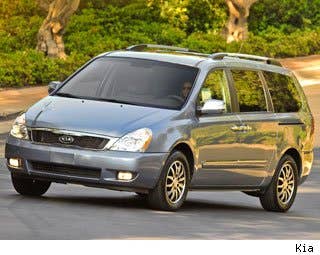 MSRP: $24,595 Average % Off MSRP: 12.1% Average Discount: $2,984  National Average Selling Price: $21,611   Get the Guaranteed Best Price in your area on the Kia Sedona  The Kia Sedona has a compelling value among minivans, offering convenience, comfort, style and performance at a great price. The Sedona comes in two trims the LX and EX. Both trims use a new 3.5-liter V6 engine that produces 271-hp. Standard features for the Sedona include seven passenger seating, side impact and side curtain airbags, four-wheel anti-lock disc brakes with electronic brake-force distribution, anti-skid system, active front head restraints, and electronic stability system.  Research the Kia Sedona  Kia Sedona Photos & Information  Kia Sedona Best Deals Kia Sedona Local Dealer Price Quote