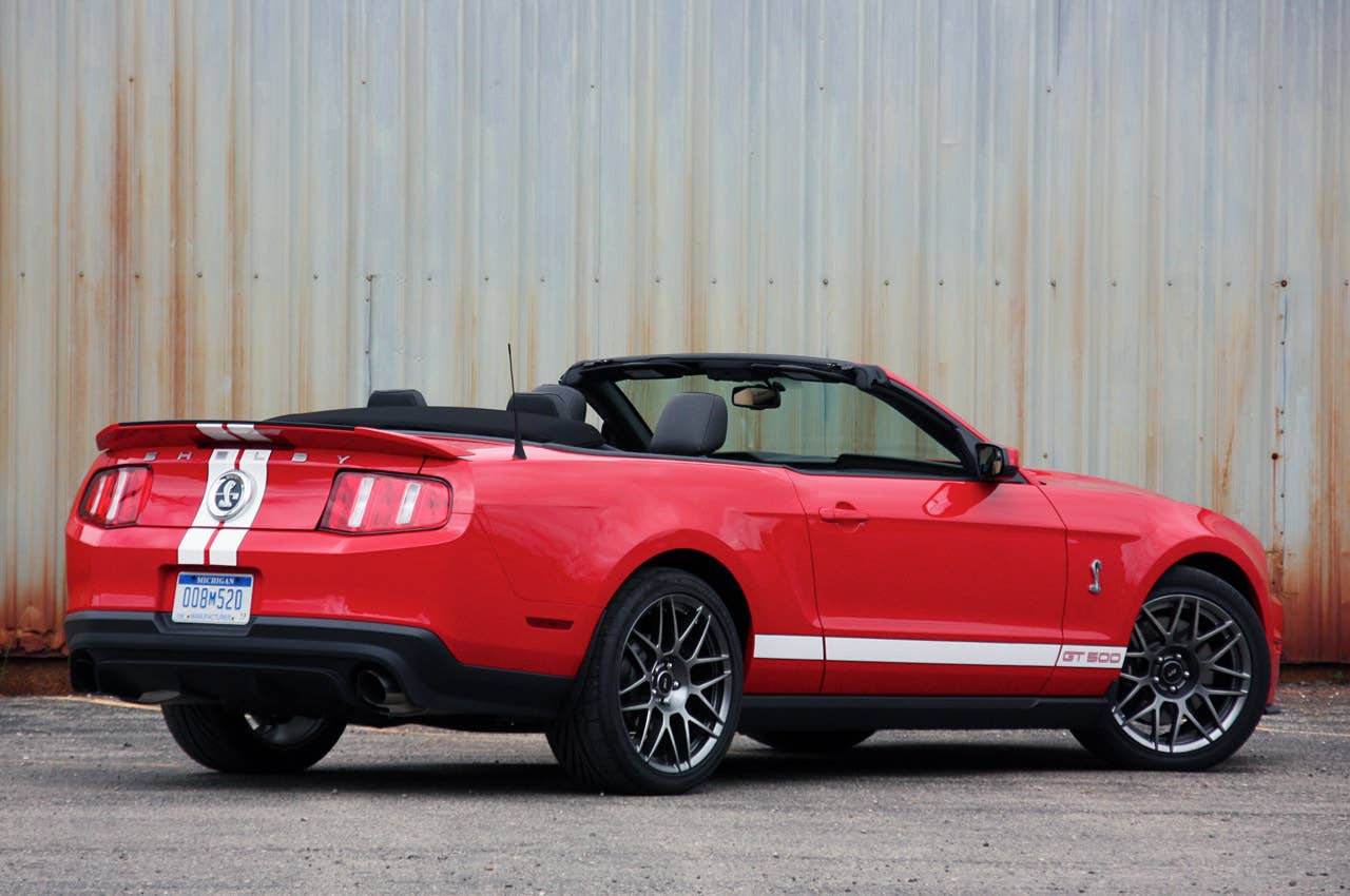 2011 Ford Shelby GT500 Convertible rear 3/4 view