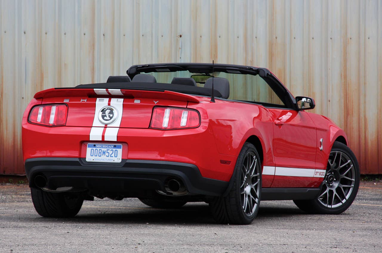 2011 Ford Shelby GT500 Convertible rear 3/4 view