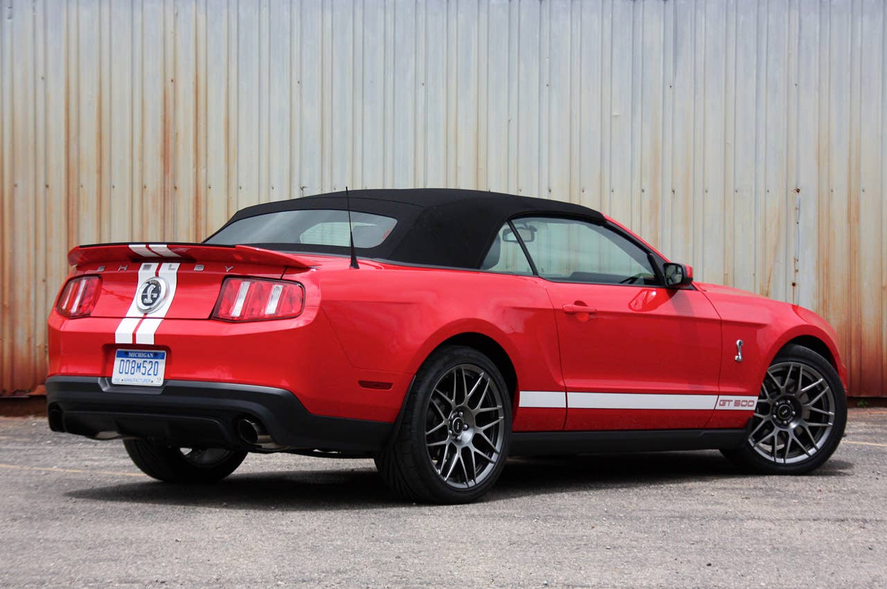 2011 Ford Shelby GT500 Convertible rear 3/4 view
