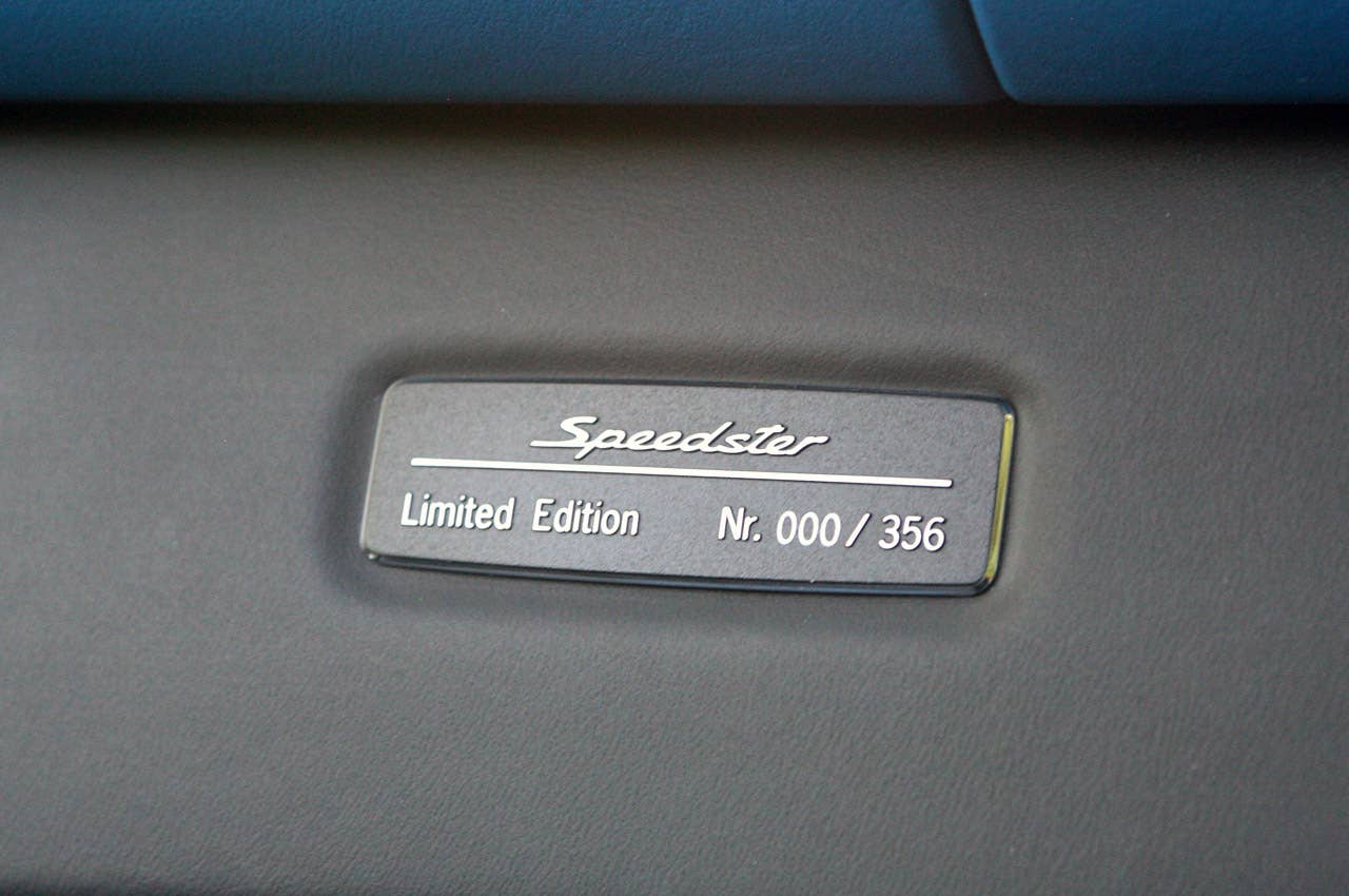 2011 Porsche 911 Speedster dash plaque