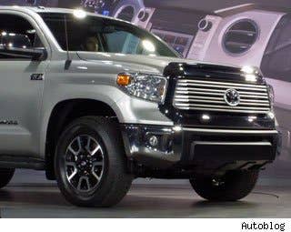The answer is: The stuff on the outside. For better or worse the changes that Toyota has made to the fullsize pickup are mostly cosmetic, with the underpinnings of the vehicle staying unchanged.  There's a new grille, along with a revised, three-part front bumper design. Fenders and wheel wells are more square than in the out-going truck, too. Perhaps most significant is the revised bed design, which Toyota calls"all-new," with new sheet metal on the sides, a revised tailgate and a very subtle integrated spoiler.  All of the stuff underneath is a carryover from the existing lineup. A 4.0-liter, 270-horsepower 278-pound-feet of torque V6 is still the base engine, while two V8s– a 310-hp, 327-lb-ft 4.6-liter and a 381-hp, 401-lb-ft 5.7-liter – round out the offerings. The V6 hooks up to a five-speed automatic transmission, while both V8s make use of six gears.  So are these cosmetic changes enough to help the Tundra compete with the Ram, Silverado and F-Series, which currently dominate the truck market? Here's what the new Toyota truck is going up against: