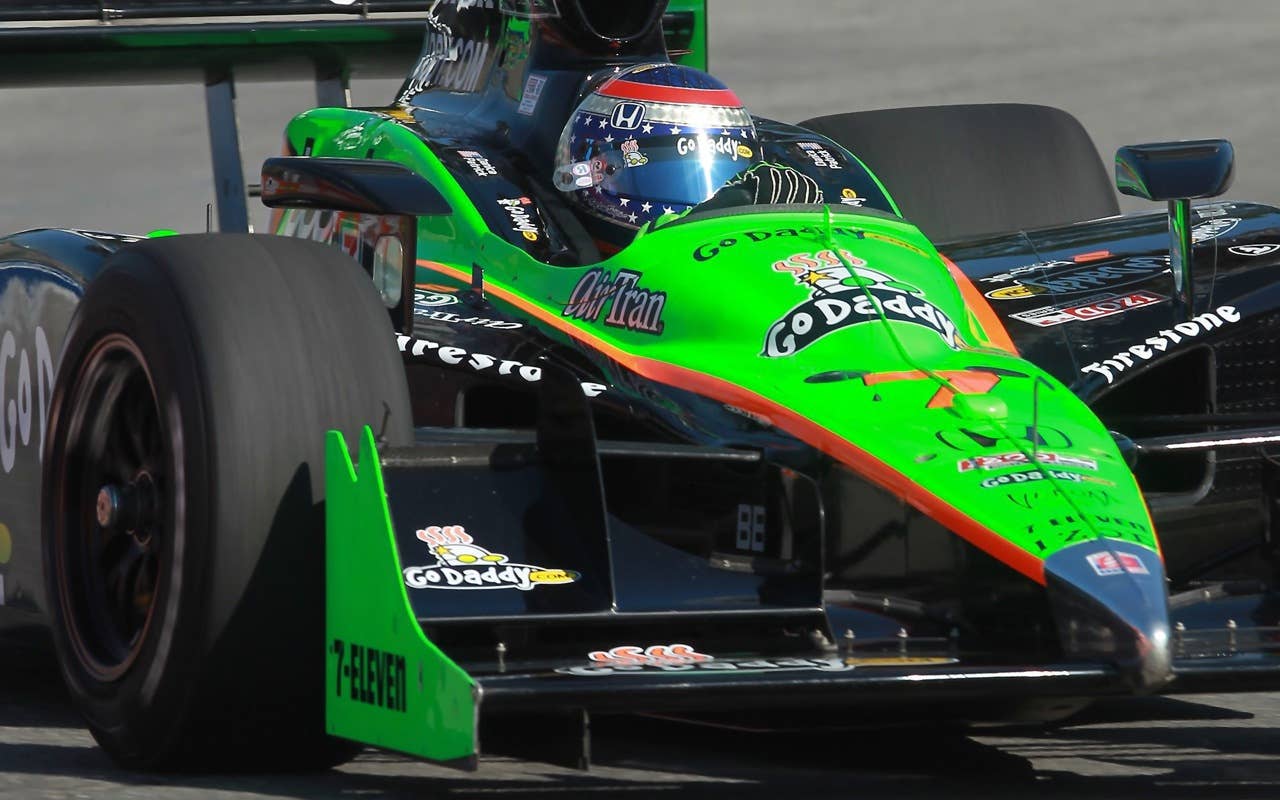 Danica Patrick drives on the track during a practice session for the Toronto INDY auto race in Toronto on Saturday, July 17, 2010.