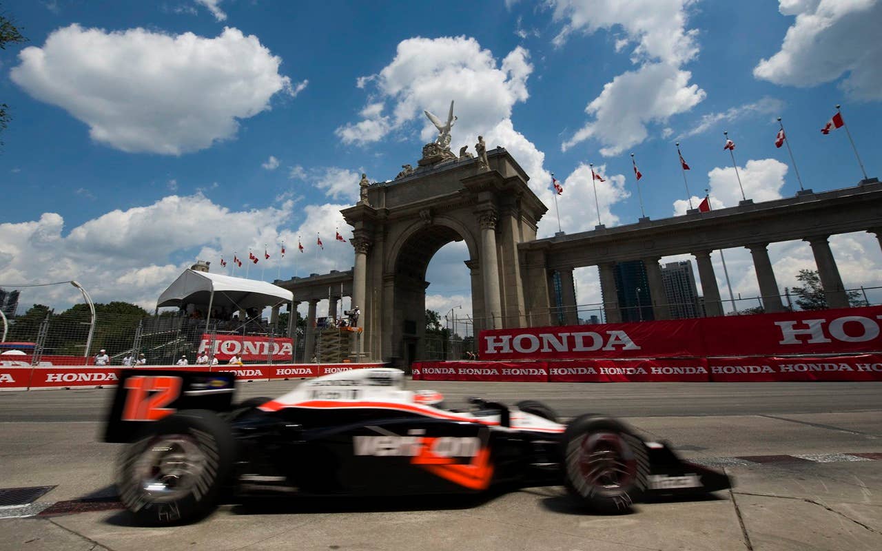 Will Power of Australia drives during qualification for the Toronto INDY in Toronto on Saturday, July 17, 2010.