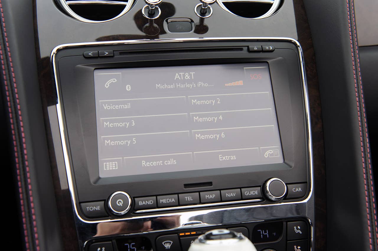 2012 Bentley Continental GTC phone display