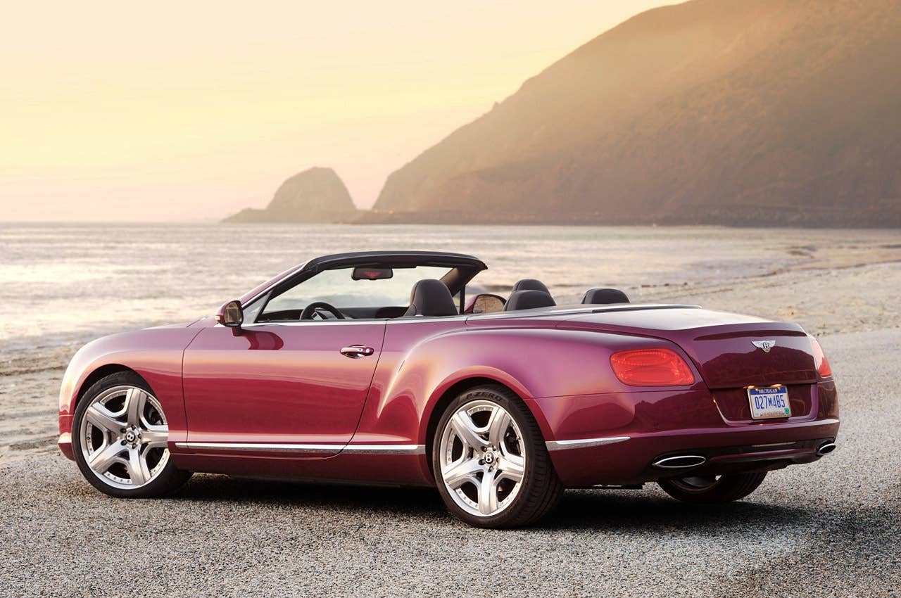 2012 Bentley Continental GTC rear 3/4 view
