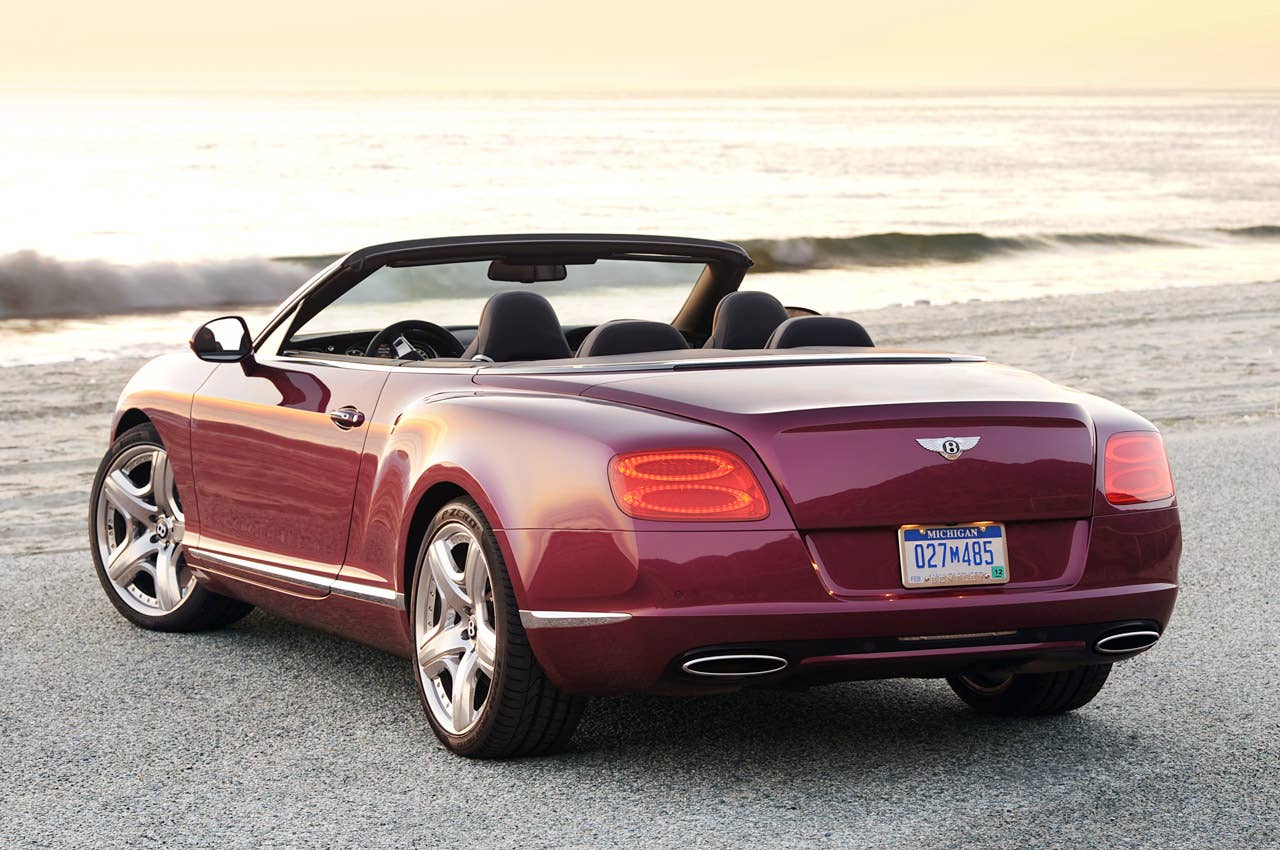 2012 Bentley Continental GTC rear 3/4 view