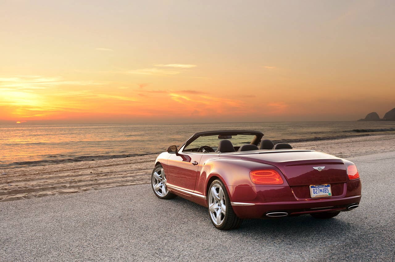 2012 Bentley Continental GTC rear 3/4 view
