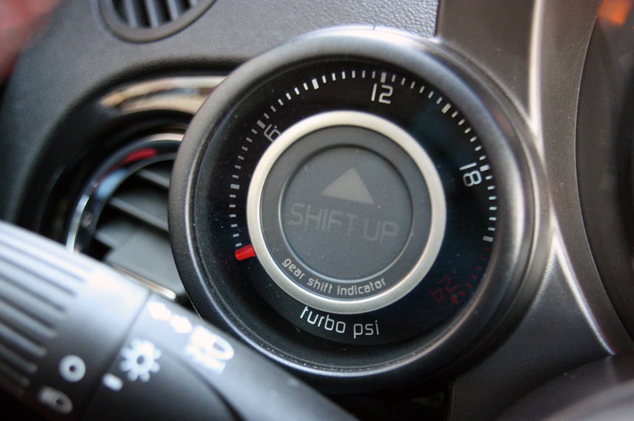 2012 Fiat 500 Abarth shift light and boost meter