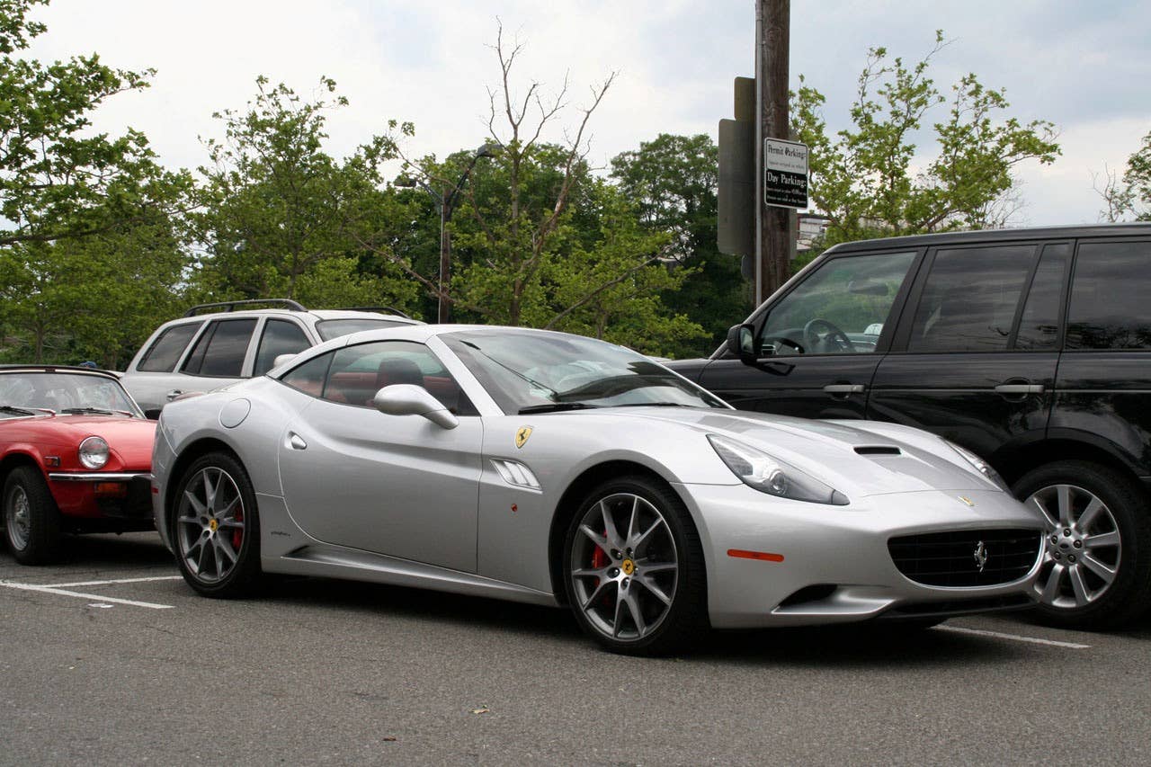 The Ferrari California, in a color your author feels makes it seem less like the world's most expensive Solara.