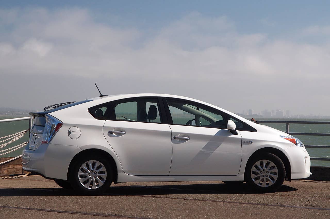 2012 Toyota Prius Plug-In rear 3/4 view